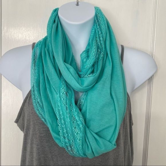 Green and lace infinity scarf by Catherine Malandrino mint green NWT - Picture 5 of 7